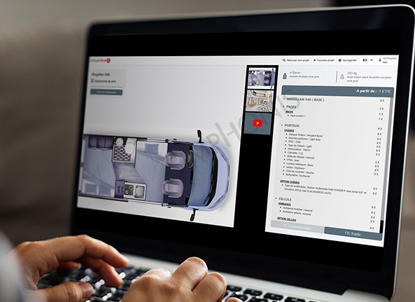 Configurateur PROS SMART CPQ intégré au Portail web réalisé pour RAPIDO